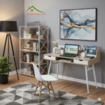 Bureau ou table de travail avec chaise tres partique et fonctionnel.