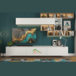 Ensemble Meuble tv avec led et rangements