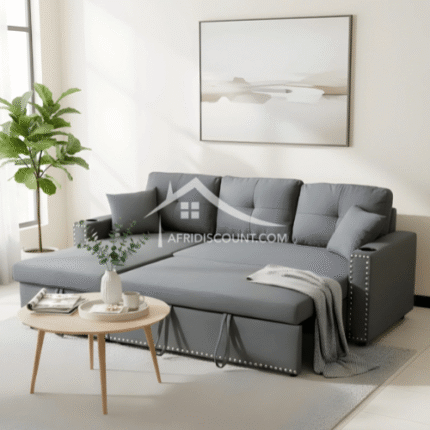 Canape -lit plus de coffre de rangement gris clair salon transformable