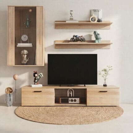 meuble tv led marron avec buffet