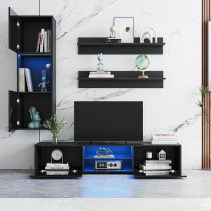Meuble tv saphir noir - vue 3