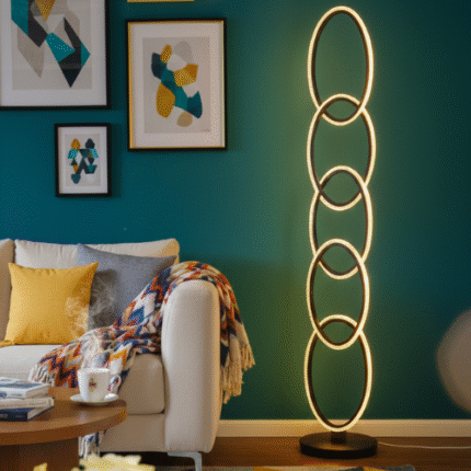 Lampadaire LED à intensité variable Lampadaire moderne 32 W Interrupteur tactile Lampadaire Blanc chaud 3000 K noir