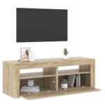 Le Meuble tv chêne sonama avec led offre une large surface fonctionnelle pour accueillir votre dècoration.