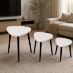 Lot de 3 table a cafe blanche