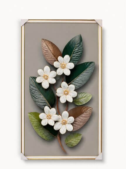 Tableau fleur en vert